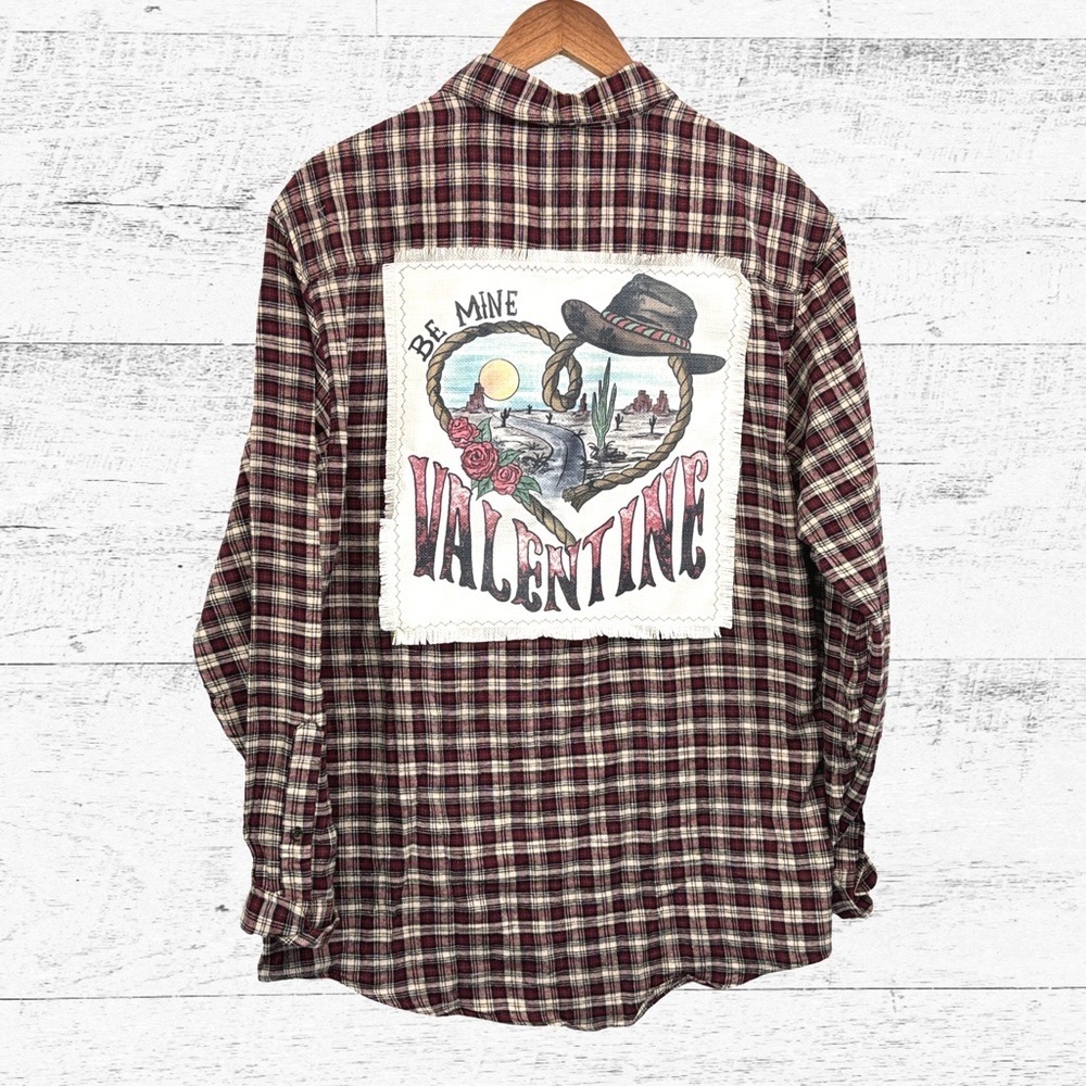 Saddlebred Burgundy and White Plaid Button-Down Shirt